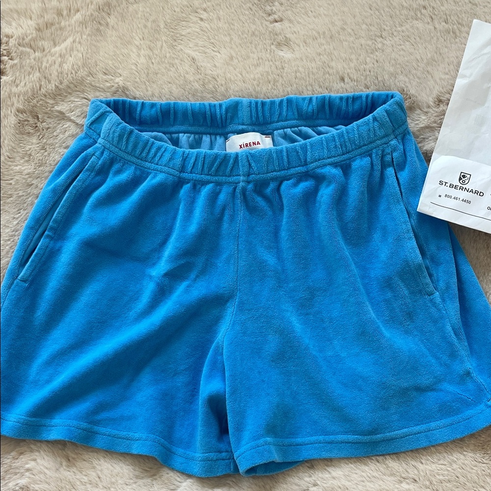XiRENA Shayden sweatshort. Bright Blue Terry Elastic Waist Shorts NWT. Small